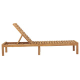 Sun Lounger Solid Wood Teak - Side View