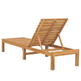 Sun Lounger Solid Wood Teak - Top-Down View