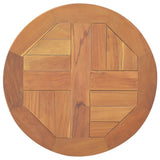 Table Top Solid Teak Wood Round 2.5 cm 40 cm - Front View