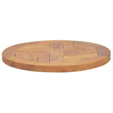 Table Top Solid Teak Wood Round 2.5 cm 40 cm - Side View