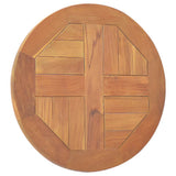 Table Top Solid Teak Wood Round 2.5 cm 40 cm - Top-Down View