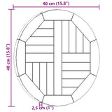 Table Top Solid Teak Wood Round 2.5 cm 40 cm