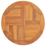 Table Top Solid Teak Wood Round 2.5 cm 50 cm - Front View