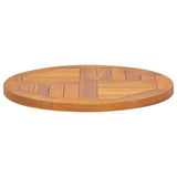 Table Top Solid Teak Wood Round 2.5 cm 50 cm - Side View