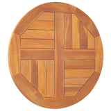 Table Top Solid Teak Wood Round 2.5 cm 50 cm - Top-Down View
