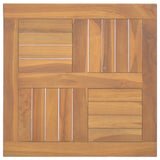Square Table Top 50x50x2.5 cm Solid Wood Teak - Front View
