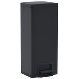Dustbin with Pedal Anti-fingerprint 30L Black Stainless Steel