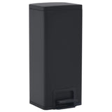 Dustbin with Pedal Anti-fingerprint 30L Black Stainless Steel - Front View