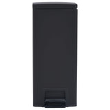 Dustbin with Pedal Anti-fingerprint 30L Black Stainless Steel - Side View