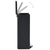 Dustbin with Pedal Anti-fingerprint 30L Black Stainless Steel - Rear View