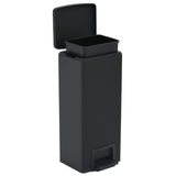Dustbin with Pedal Anti-fingerprint 30L Black Stainless Steel - Close-Up Angle