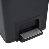 Dustbin with Pedal Anti-fingerprint 30L Black Stainless Steel - Extra Image