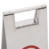 Folding Parking Sign Stainless Steel - Top-Down View