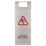 Folding Wet Floor Sign Stainless Steel - Front View
