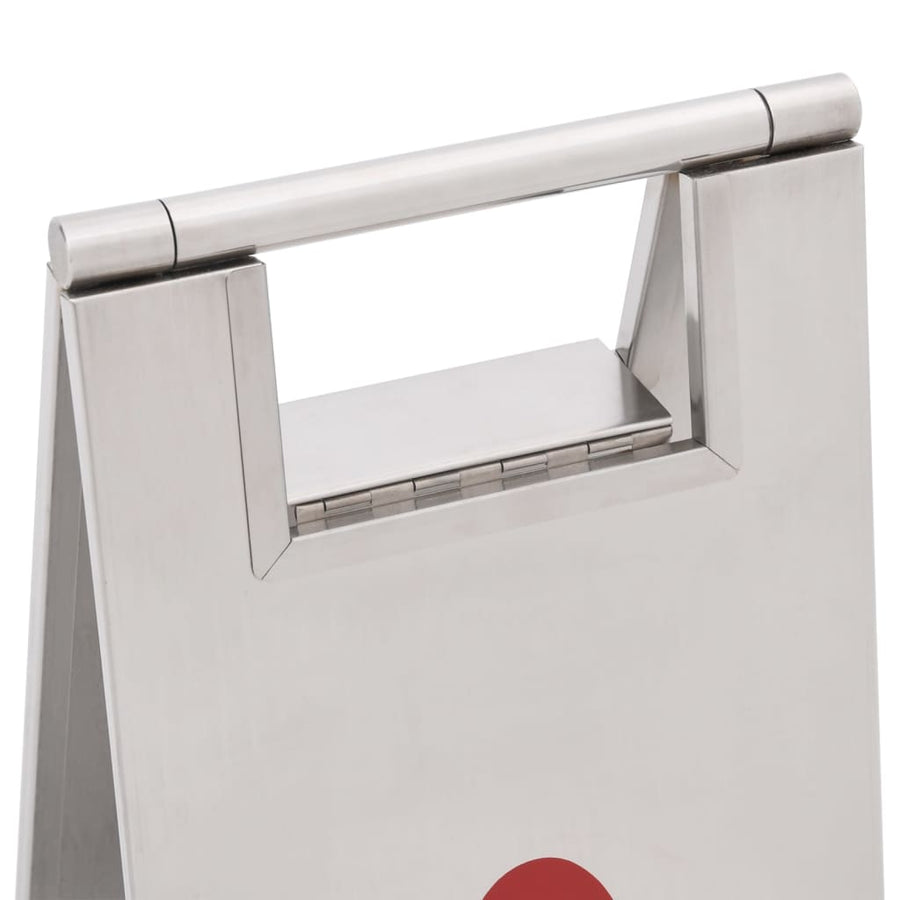 Folding Wet Floor Sign Stainless Steel