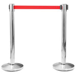 Stanchions with Belts 4 pcs Airport Barrier Silver