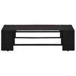 6 Piece Garden Lounge Set with Cushions Black Poly Rattan