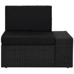 6 Piece Garden Lounge Set with Cushions Black Poly Rattan