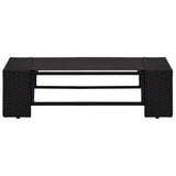 6 Piece Garden Lounge Set with Cushions Black Poly Rattan