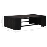 8 Piece Garden Lounge Set with Cushions Black Poly Rattan - Extra Image