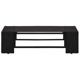 8 Piece Garden Lounge Set with Cushions Black Poly Rattan - Close-Up Angle