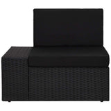 14 Piece Garden Lounge Set with Cushions Black Poly Rattan