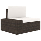4 Piece Garden Lounge Set with Cushions Brown Poly Rattan - Extra Image