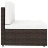 6 Piece Garden Lounge Set with Cushions Brown Poly Rattan - Top-Down View