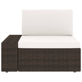 5 Piece Garden Lounge Set with Cushions Brown Poly Rattan - Extra Image