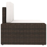 5 Piece Garden Lounge Set with Cushions Brown Poly Rattan - Extra Image