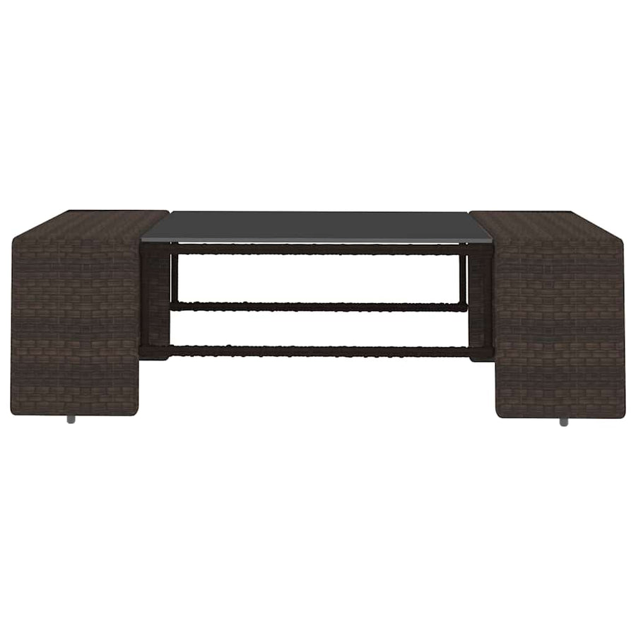6 Piece Garden Lounge Set with Cushions Brown Poly Rattan