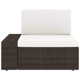 14 Piece Garden Lounge Set with Cushions Brown Poly Rattan