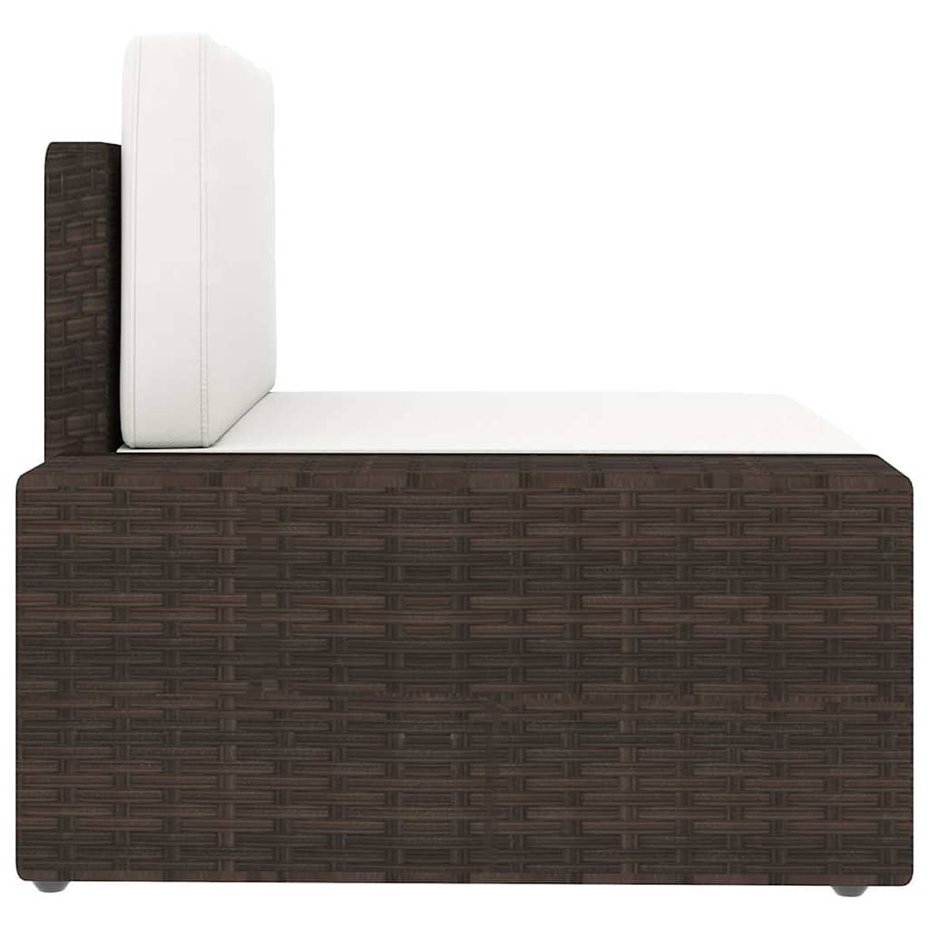 14 Piece Garden Lounge Set with Cushions Brown Poly Rattan