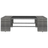 6 Piece Garden Lounge Set with Cushions Grey Poly Rattan