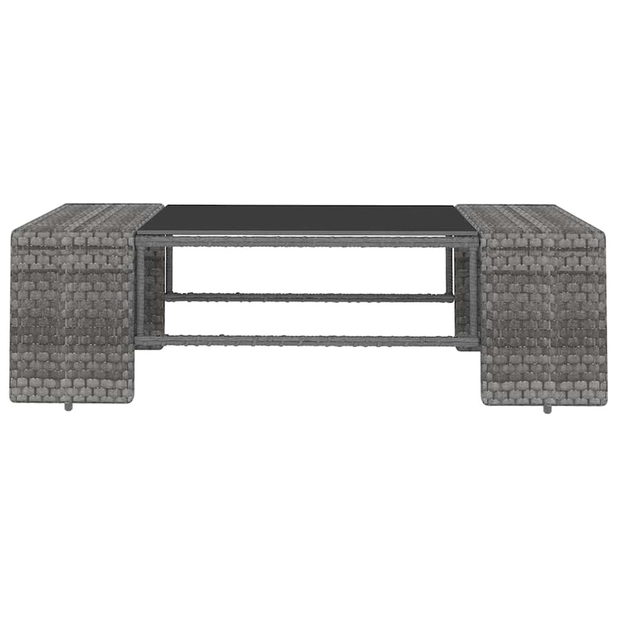 11 Piece Garden Lounge Set with Cushions Grey Poly Rattan