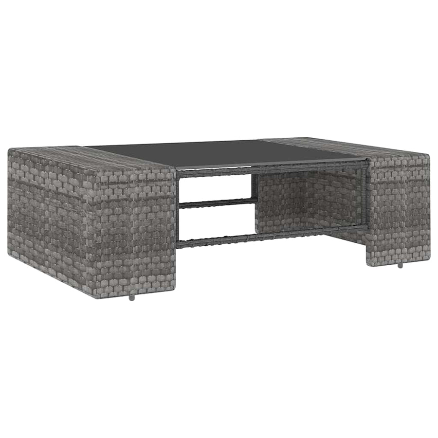 11 Piece Garden Lounge Set with Cushions Grey Poly Rattan