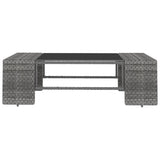 10 Piece Garden Lounge Set with Cushions Grey Poly Rattan