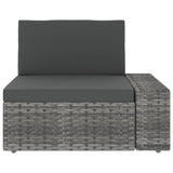 10 Piece Garden Lounge Set with Cushions Grey Poly Rattan - Close-Up Angle