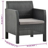 3 Piece Garden Lounge Set with Cushions PP Rattan Anthracite - Extra Image