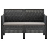 4 Piece Garden Lounge Set with Cushions PP Rattan Anthracite - Top-Down View