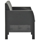 4 Piece Garden Lounge Set with Cushions PP Rattan Anthracite - 45-Degree Angle