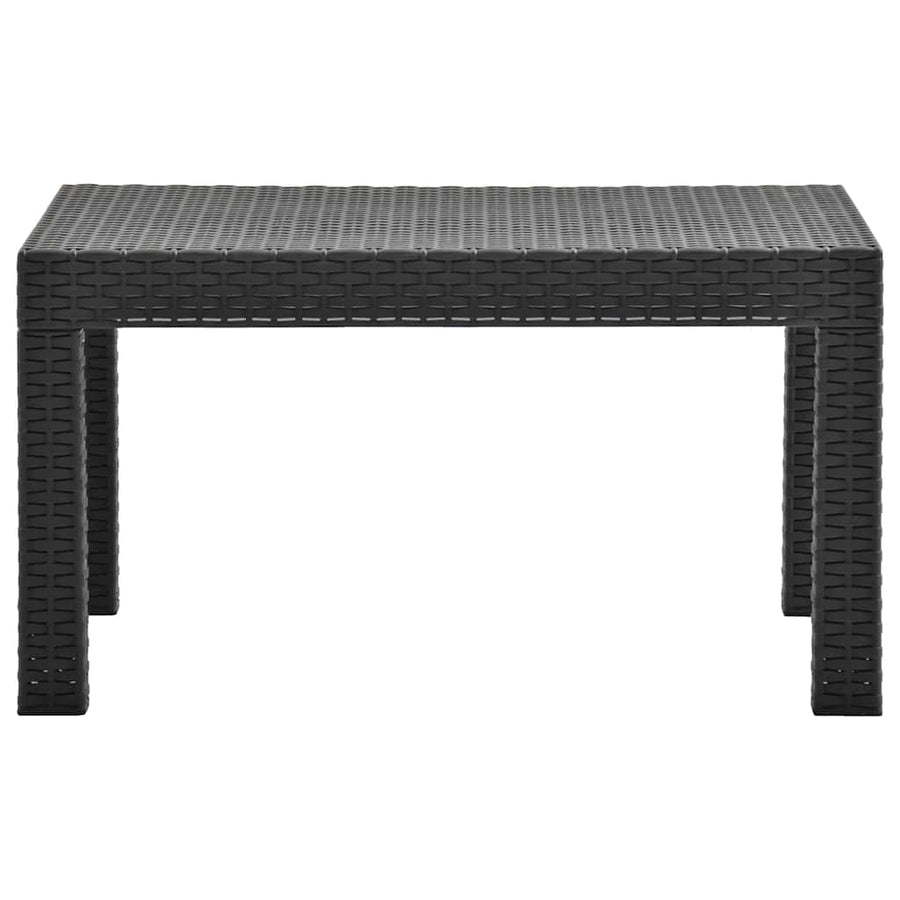 4 Piece Garden Lounge Set with Cushions PP Rattan Anthracite