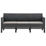 4 Piece Garden Lounge Set with Cushions PP Rattan Anthracite - Top-Down View