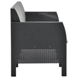 4 Piece Garden Lounge Set with Cushions PP Rattan Anthracite - 45-Degree Angle
