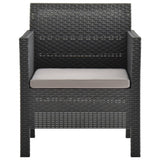 4 Piece Garden Lounge Set with Cushions PP Rattan Anthracite