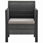 4 Piece Garden Lounge Set with Cushions PP Rattan Anthracite