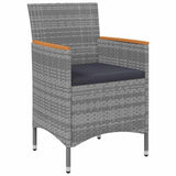 11 Piece Garden Dining Set Grey Poly Rattan - 45-Degree Angle