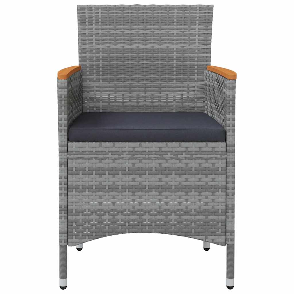 11 Piece Garden Dining Set Grey Poly Rattan