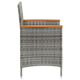 11 Piece Garden Dining Set Grey Poly Rattan - Close-Up Angle