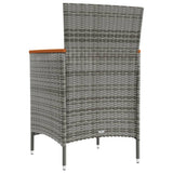 Garden Dining Chairs 2 pcs Poly Rattan Grey - 45-Degree Angle